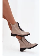 Lakované dámské botky D&A – béžové Lakované dámské botky D&A – béžové