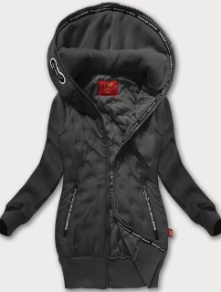 Dámská mikino-bunda v grafitové barvě s kapucí LHD (AMG-162A)