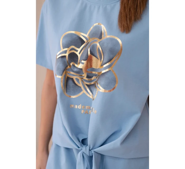 Sada s potiskem new punto halenkové + šortky modrý Sada s potiskem new punto halenkové + šortky modrý