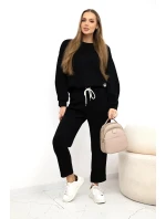 Viskózový komplet teplákové + kalhoty černý Viskózový komplet teplákové + kalhoty černý