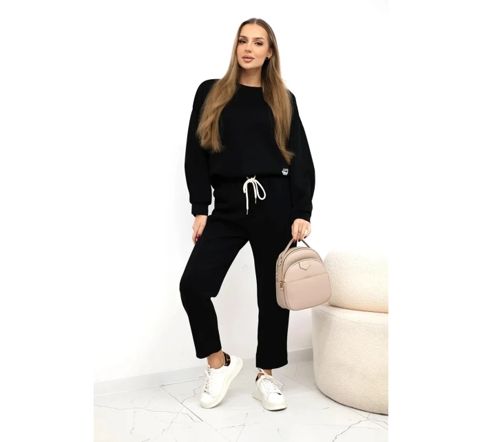 Viskózový komplet teplákové + kalhoty černý Viskózový komplet teplákové + kalhoty černý