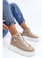 Dámské vysoké tenisky na zip Lemar Bež Katerin Dámské vysoké tenisky na zip Lemar Bež Katerin