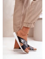 Pohodlné dámské pantofle s přezkou Inblu CN000032 černé