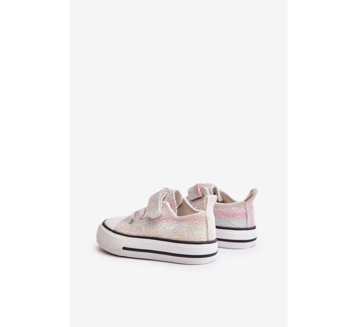 Dětské tenisky na suchý zip s flitry multikolor Caloma