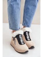 Dámské Botky S Kožešinou Béžové model 21680798 - Boto