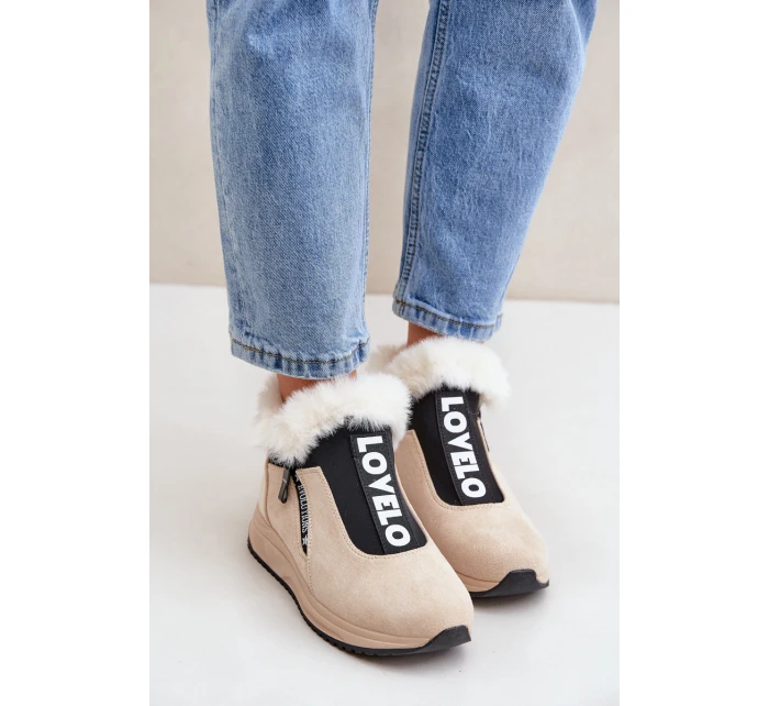 Dámské Botky S Kožešinou Béžové model 21680798 - Boto