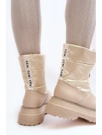 Dámské sněhule na silné podrážce se zipem GOE béžová Dámské sněhule na silné podrážce se zipem GOE béžová