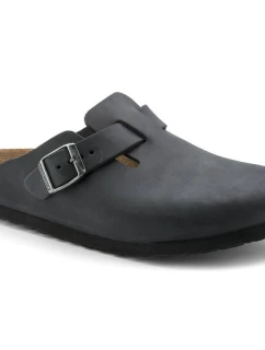 Dámské/pánské žabky Birkenstock Boston Black oil leather narrow narrow (0059463)
