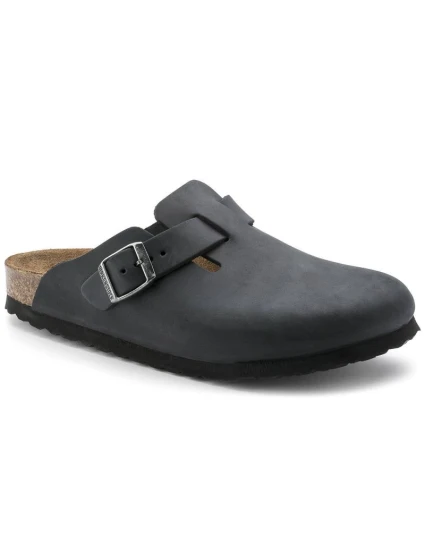 žabky Boston Black leather model 21350988 - Birkenstock