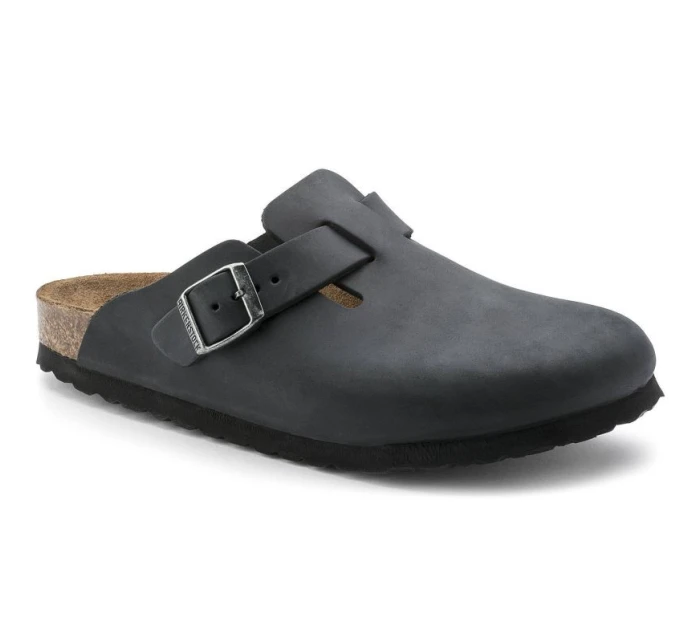 žabky Boston Black leather model 21350988 - Birkenstock