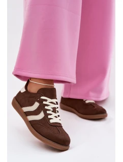 Dámské tenisky z eko semiše čokoládové model 22027752 - EVENTO