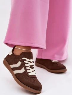 Dámské tenisky z eko semiše čokoládové model 22027752 - EVENTO