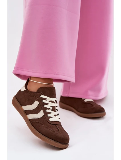 Dámské tenisky z eko semiše čokoládové model 22027752 - EVENTO