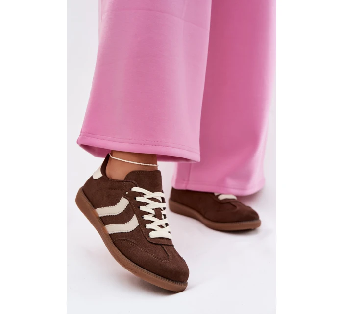 Dámské tenisky z eko semiše čokoládové model 22027752 - EVENTO