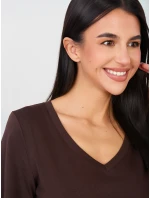 T shirt RV TS model 21889030 ciemny brązowy - FPrice T shirt RV TS model 21889030 ciemny brązowy - FPrice