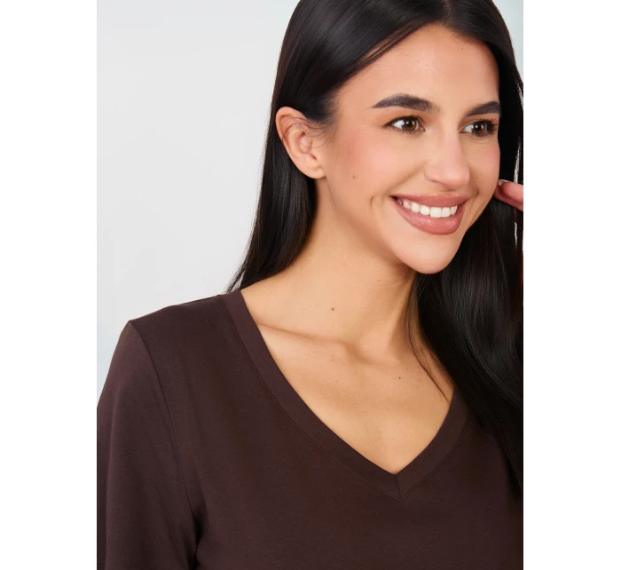 T shirt RV TS model 21889030 ciemny brązowy - FPrice T shirt RV TS model 21889030 ciemny brązowy - FPrice