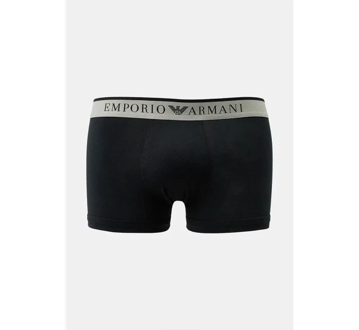 Pánské boxerky 2Pack 111210 4R542 černé/proužek - Emporio Armani