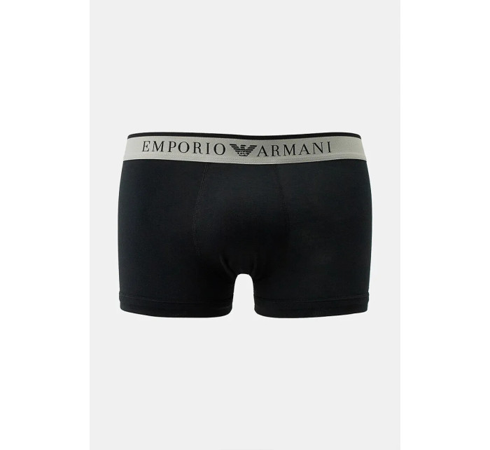 Pánské boxerky 2Pack 111210 4R542 černé/proužek - Emporio Armani