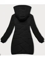 Černá dámská zimní bunda se stahovacími lemy LHD (LHD-24580)