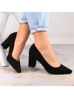 Sergio Leone W SK403A černé semišové lodičky na jehlovém podpatku