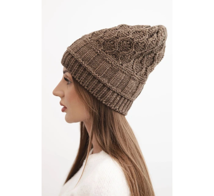Čepice s fleece Marta K231 mocca