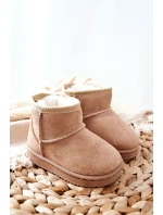 Dětské Teplé Sněhule Semišové béžové Gooby Dětské Teplé Sněhule Semišové béžové Gooby