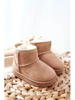 Dětské Teplé Sněhule Semišové béžové Gooby