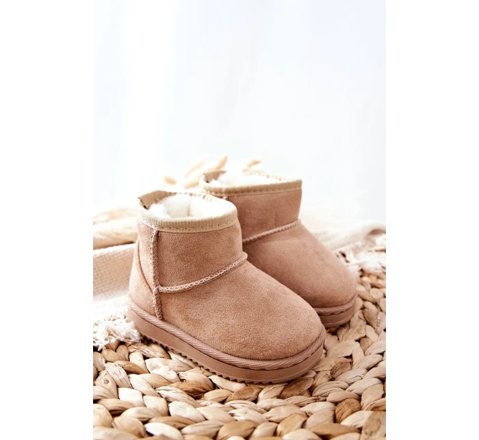 Dětské Teplé Sněhule Semišové béžové Gooby Dětské Teplé Sněhule Semišové béžové Gooby