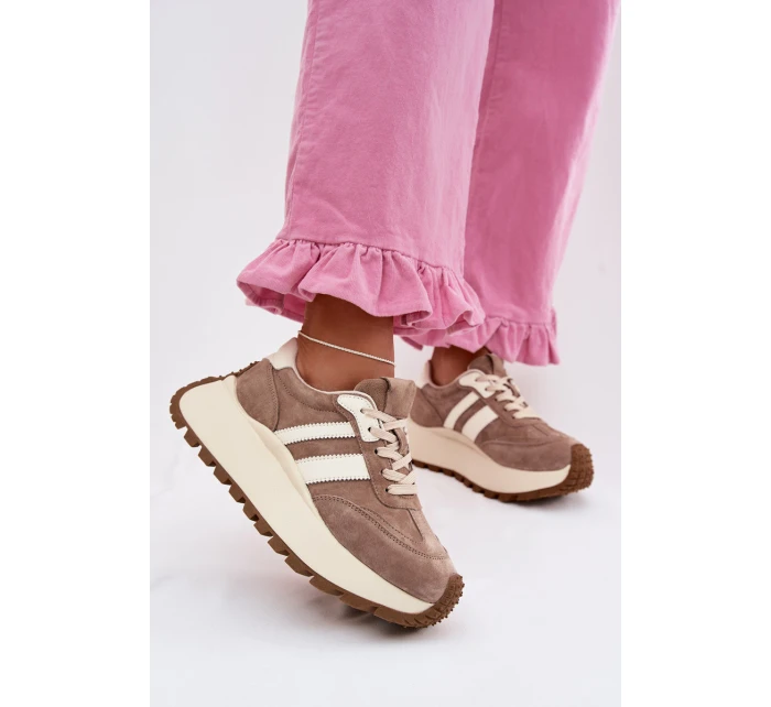 z semiše na masivní platformě  Béžové model 22031733 - D&A