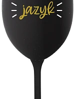 CHRASTÍ MI JAZYK - černá sklenice na víno 350 ml