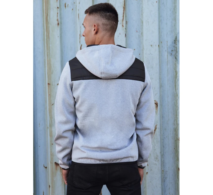 Pánská přechodná prošívaná bunda s kapucí šedá TX4862