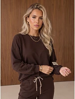 Dámská tepláková souprava v čokoládově hnědé barvě FashionStreet AY1236