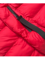 Červená dámská bunda s kapucí pro přechodné období model 17663254 - J.STYLE