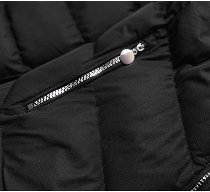Krátká černá dámská zimní bunda (5M725-392)