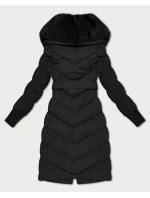 Černá zimní bunda s límcem model 21393873 - S'WEST Černá zimní bunda s límcem model 21393873 - S'WEST