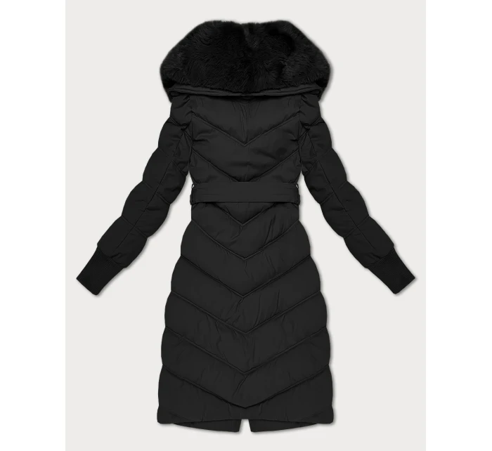 Černá zimní bunda s límcem model 21393873 - S'WEST Černá zimní bunda s límcem model 21393873 - S'WEST