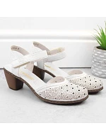 Kožené pohodlné sandály W model 22066508 white - Rieker