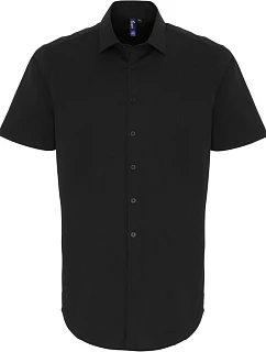 Premier PR 246 Popelínová elastická košile s kr. rukávem 39.0246 black