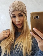 Fleecová čepice Teresa K285 tmavě béžová