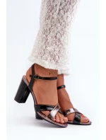 Eko Kožené Sandály Na Podpatku Sloupku Černé Abilica Eko Kožené Sandály Na Podpatku Sloupku Černé Abilica