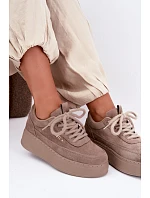 Semišové tenisky na platformě Taupe model 22355557 - Boto Semišové tenisky na platformě Taupe model 22355557 - Boto