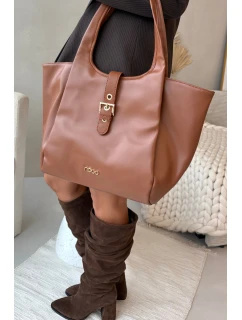 Dámská kabelka shopper s přezkou Nobo – světle hnědá