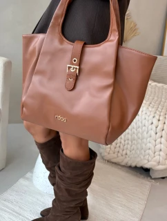 Dámská kabelka shopper s přezkou Nobo – světle hnědá