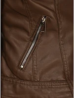 Dámská hnědá koženková bunda TY5541 - FashionStreet Dámská hnědá koženková bunda TY5541 - FashionStreet