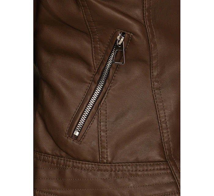Dámská hnědá koženková bunda TY5541 - FashionStreet Dámská hnědá koženková bunda TY5541 - FashionStreet
