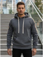 Pánská šedá mikina s kapucí model 21994683 - Dstreet Pánská šedá mikina s kapucí model 21994683 - Dstreet