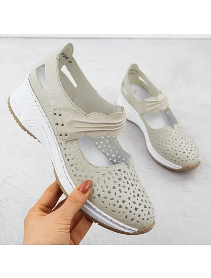 Skórzane  na beżowe model 22033926 - Rieker