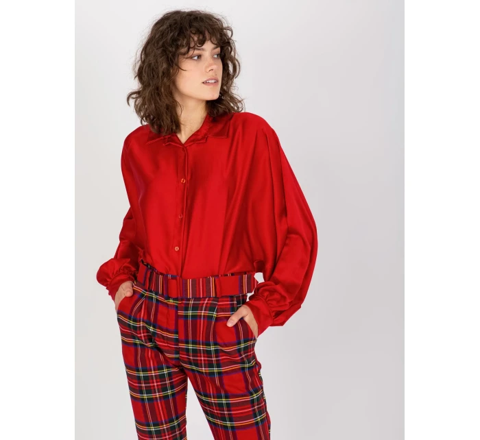 Košile DHJ KS model 21485641 tmavě červená - FPrice Košile DHJ KS model 21485641 tmavě červená - FPrice