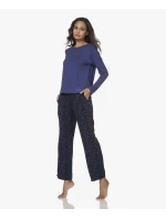 Dámské pyžamové kalhoty QS6028E VFR - modročerná - Calvin Klein Dámské pyžamové kalhoty QS6028E VFR - modročerná - Calvin Klein