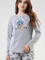 Dámské pyžamo dlouhé Tygřík šedé - Vienetta